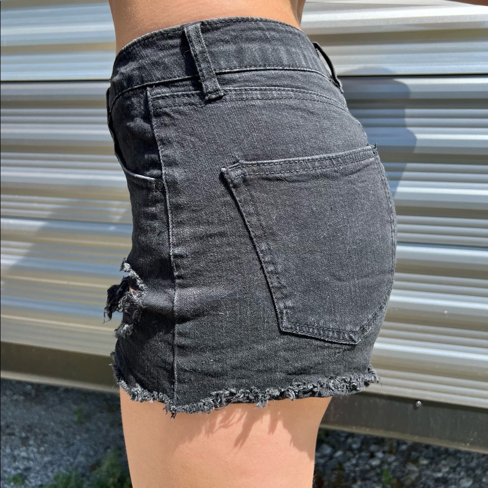 Refuge black distressed jean shorts